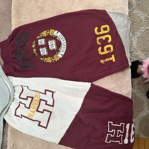 Forever 21 Maroon and Gray Bottoms